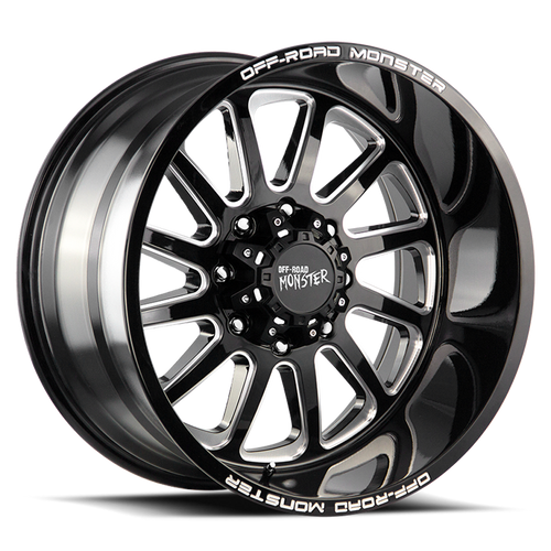 DOORBUSTER PRICING! - Off Road Monster M17 M17 Wheel 20x10 6x139.7 Gloss Black Milled -19mm | M170639N19GBML