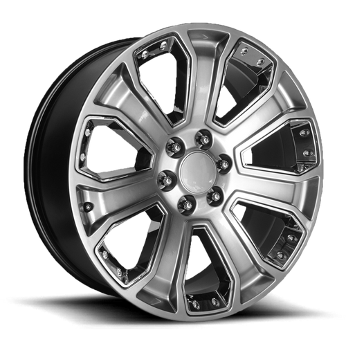 Performance Replicas Pr113 Wheel 22x9 6x139.7 Dark Hyper Silver With Chrome Accents 24mm | 113HC-2295824