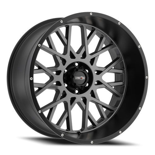 Vision Rocker 412 Wheel 22x10 6x139.7 Anthracite With Satin Black Lip -19mm | 412-22083ABL-19