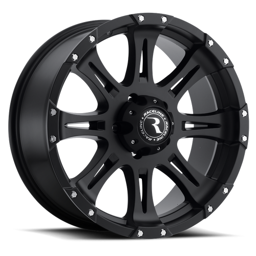Raceline 981 Raptor Wheels Rims 17x9 8x170 Black W/ High-Luster Lip-Edge Bolts -12mm | 981-79081