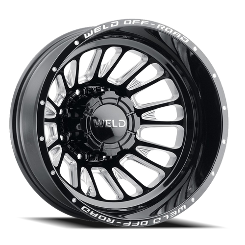 Weld Off-Road Scorch Dually Wheel 20x8.25 8x210 Gloss Black Milled -246mm - MINIMUM PURCHASE OF 4 WHEELS | W12108293N49