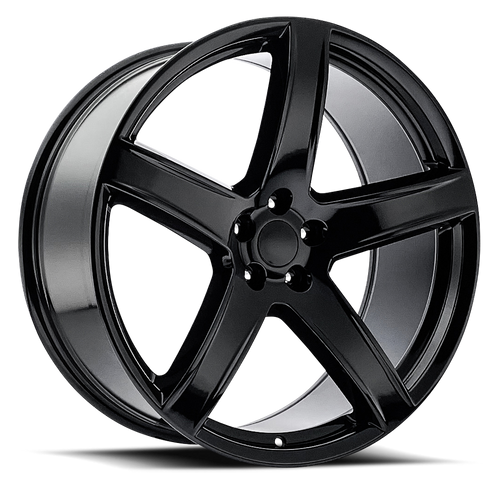 DOORBUSTER PRICING! - Factory Reproductions Fr 77 - Dodge Hellcat Hc2 Replica Wheels Wheel 22x9.5 5x115 Gloss Black 18mm | 77295181502