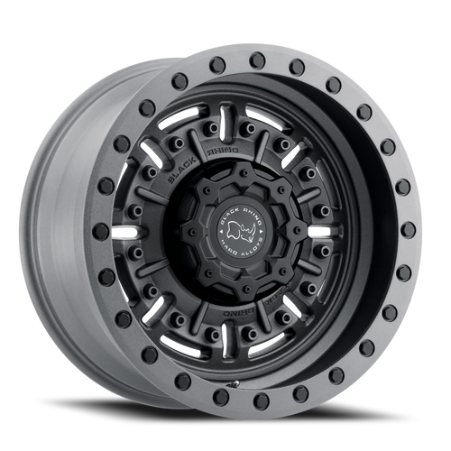 Black Rhino Abrams Wheel 17x9.5 8x165.1 Textured Matte Gunmetal -18mm | 1795ABR-88165G22