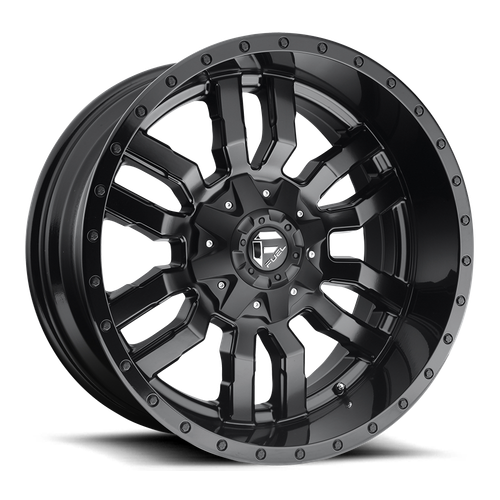 Fuel D596 Sledge Wheel 20x9 8x165.1 Matte Black w/ Gloss Black Lip 1mm | D59620908250