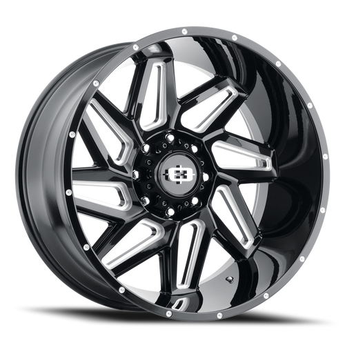Vision Spyder 361 Wheel 22x12 8x165.1 Gloss Black Milled Spoke -51mm | 361-22281GBMS-51