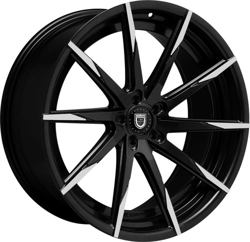 Lexani Css-15 Custom Drilled Wheel Blanks Rims 20x10 Black w/ Machined Tips 40mm | 15CSS-2010-00-40MBT