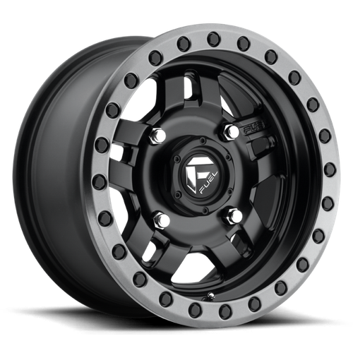 Fuel D557 Anza Atv Utv Wheel 14x7 4x110 Matte Black w/ Gunmetal Ring 13mm | D5571470A444