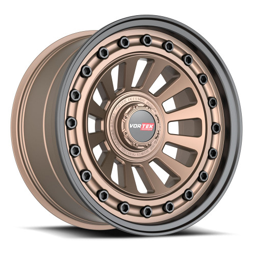 17x9 Vortek Vrd-702 Bronze Black Bolts Lip Custom Drilled Wheel Blanks Rims 0mm | 7021795X6XBL0MBRB
