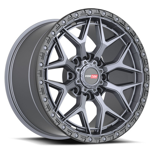 20x9.5 Vortek Vrt-603 Titanium Black Bead Ring Custom Drilled Wheel Blanks Rims 0mm | 60320958XBL0MTB