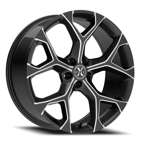 DOORBUSTER PRICING! - Xcess X05 5 Flake Wheel 20x8.5 5x108 Gloss Black Milled 35mm | X05050835GBML
