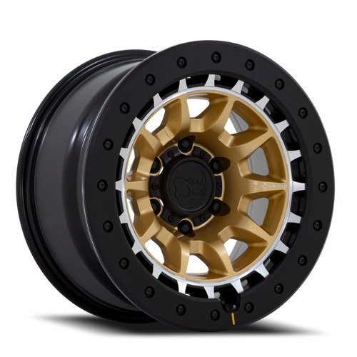 Black Rhino Br016 Tusk Wheel 17x8.5 6x139.7 Matte Gold w/ Machined Ring -10mm | BR016GD17856810N