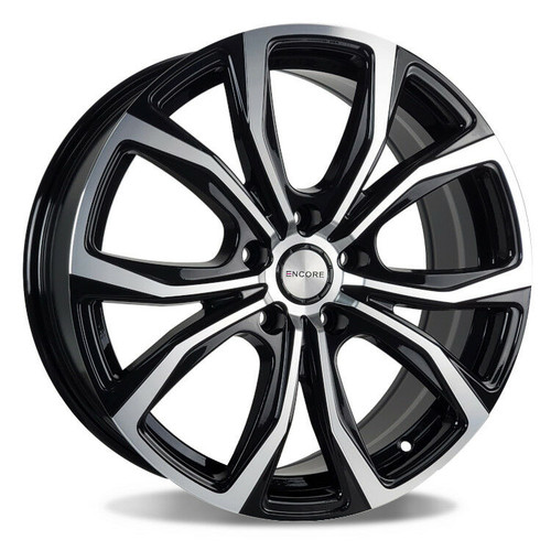 18x7.5 Encore Alloys ENC104 Machined Face Black Rims Wheels 45mm 4x100 | WENC104-4560