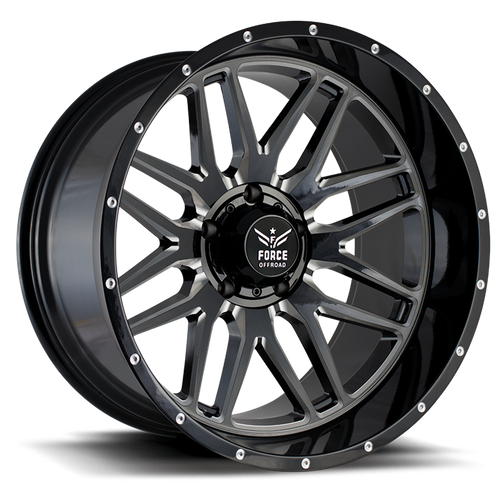 22x12 Force Off-Road Fo4 Black Milled Rims Wheels -44mm 6x5.5 (6x139.7) | FO422126139.7-44B/M