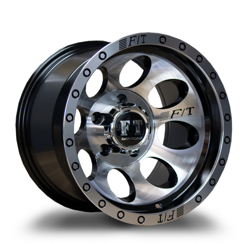 16x10 Full Throttle FT5096 Black Machined Rims Wheels -44mm 5x4.5 (5x114.3) | FT50961610511444BP