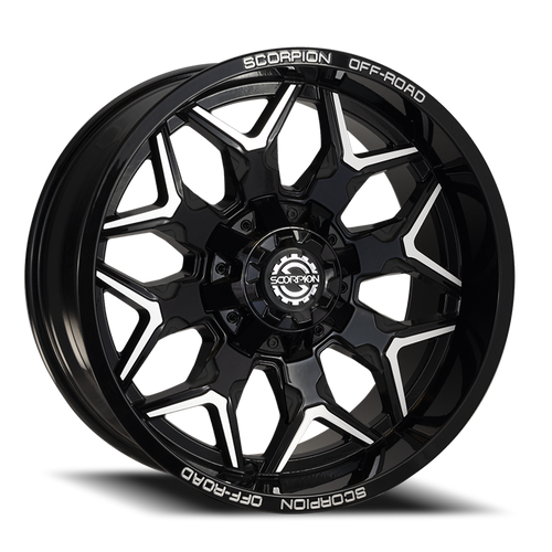 Scorpion Defender Wheel 17x9 6x135 & 6x139.7 Black Machined -12mm | DF-17963539-12BM
