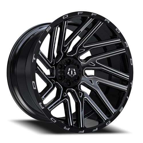 DOORBUSTER PRICING! - Tis 554Bm Wheel 20x10 8x165.1 Black Milled -19mm | 554BM-2108119S