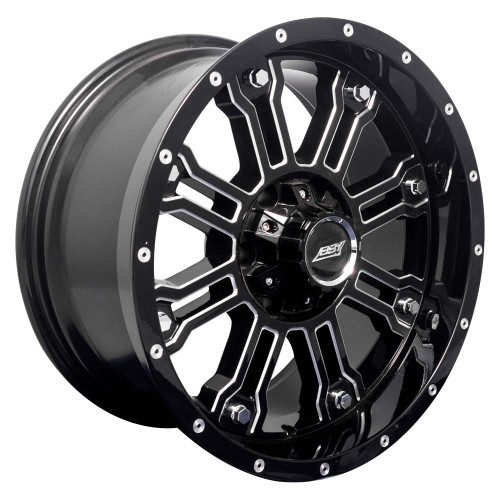 Bby Offroad 02 Big Nutz Wheels Rims 20x12 6x139.7 Black W/ Milled Windows & Milled Rivets -44mm | BO2212655-44BWR