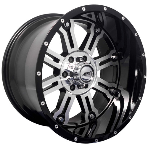 Bby Offroad 02 Big Nutz Wheels Rims 20x9 8x180 Black Machined W/ Milled Rivets 0mm | BO229088000BMR