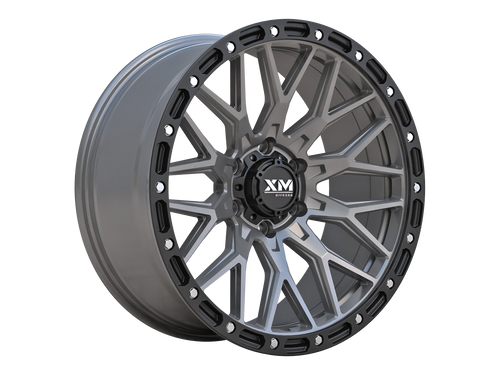 Xm Offroad Xm-704 Wheels Rims 20x9 5x127 Semi Matte Gunmetal W/ Black Lip 10mm | XM704209512710715SMGMF+SMBL