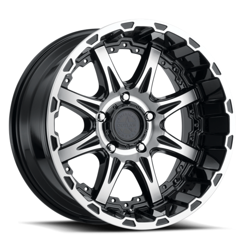 American Outlaw Doubleshot Wheel 20x9 5x139.7 Black Machined 18mm | 127-2958BM