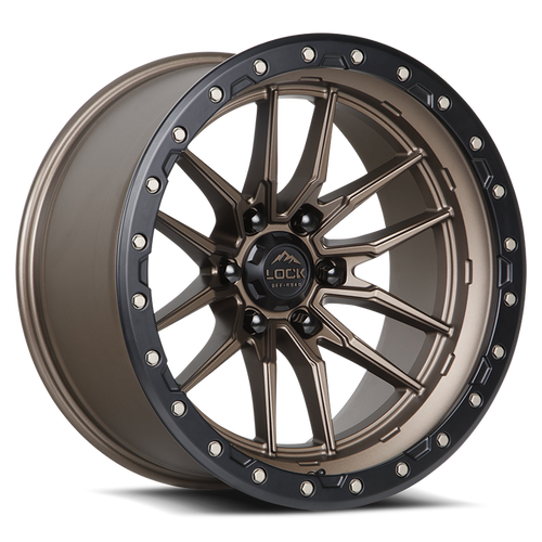 Lock Offroad Krawler Wheel 17x9 6x135 Matte Bronze w/ Matte Black Ring 1mm|KRAWLER-179063MRMBR