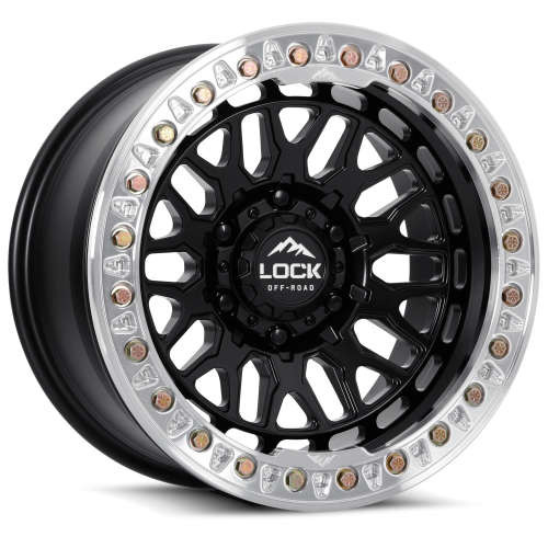 Lock Offroad Invader Beadlock  Wheels Rims 17x9 6x139.7 Matte Black W/ Machined Ring 0mm | INVADER-7969MB