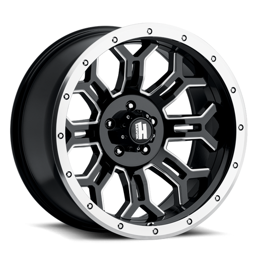 Havok 108 Wheels Rims 20x9 5x127 Matte Flat Black Milled W/ Milled Lip -12mm | WHKW108S30O06P015F414C16