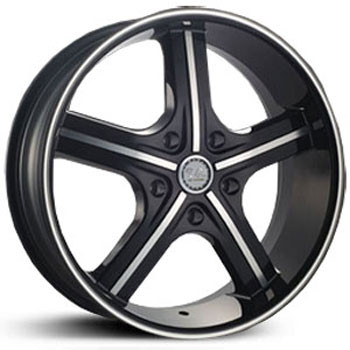 U2 55 Wheel 24x9.5 5x139.7 Black Machined w/ Milled Lip 13mm