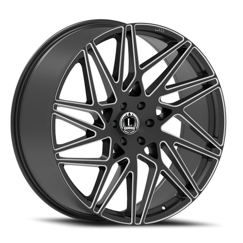 Luxxx Alloys Lux 38 Wheels Rims 22x9 5x120 Gloss Black Milled 20mm | LUX382295120+20B-A1
