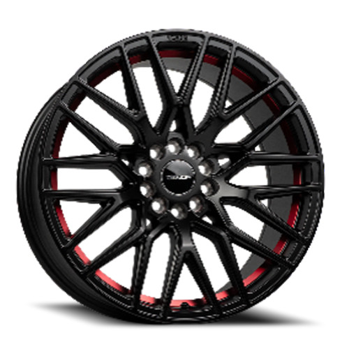 Venom 40 Wheels Rims 17x8 5x108 5x114.3 Satin Black W/ Red Line 35mm | VEN401785108114+35B-B17