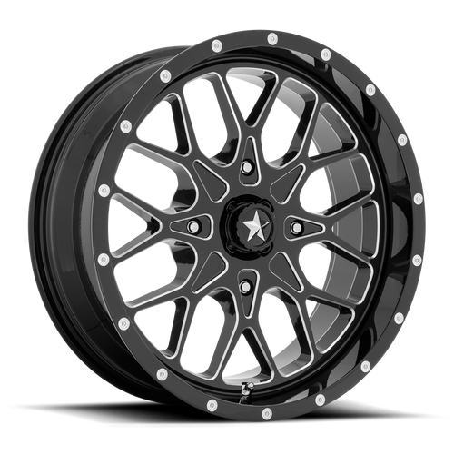 Msa Offroad M45 Portal Atv Utv Wheel 14x7 4x110 Gloss Black Milled 10mm | M45-04710M