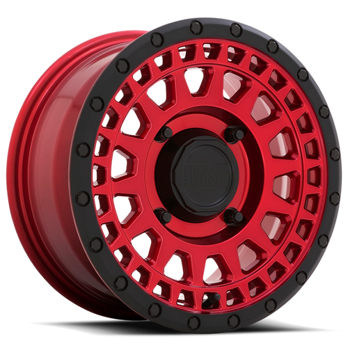 Black Rhino Powersports Parker Atv Utv Wheel 15x7 4x110 Candy Red With Black Lip 36mm | 1570PKR364110R82