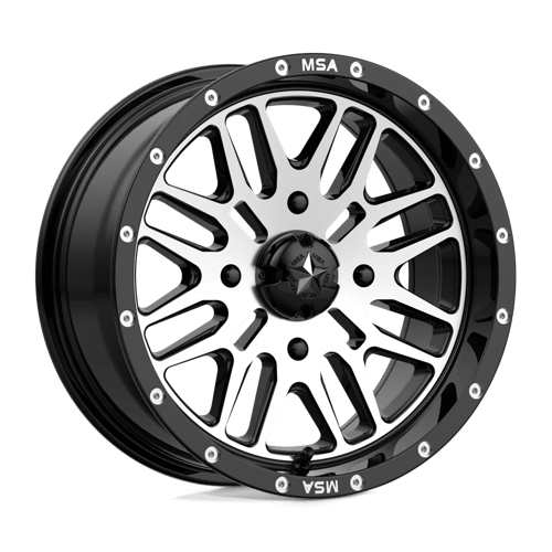 Msa Offroad UTV Brute M38 Wheels Rims 15x7 4x156 Black Machined 10 | M38-05756