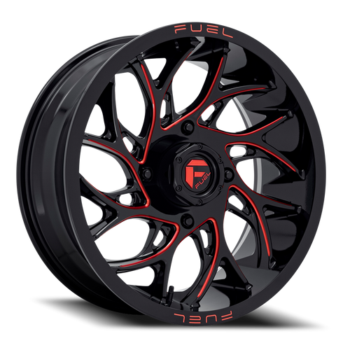 Fuel D779 Runner Atv Utv Wheel 18x7 4x156 Gloss Black Milled With Candy Red Tint 13mm | D7791870A544