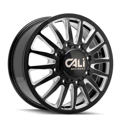 Cali Off-Road Dually Summit  Wheels Rims 22x8.25 8x200 Gloss Black Milled -192mm