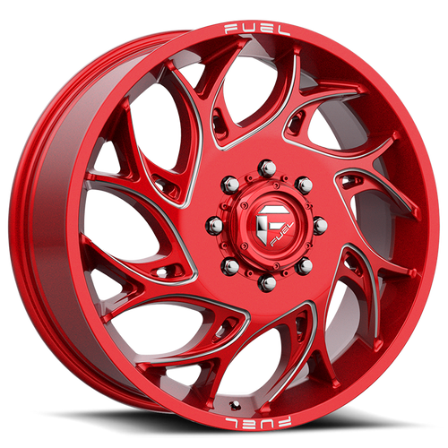 Fuel D742 Runner Dually Wheel 22x8.25 8x210 Candy Red Milled 105mm - MINIMUM PURCHASE OF 4 WHEELS | D742228293