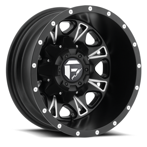 Fuel D513 Throttle Dually Wheel 17x6.5 8x165.1 Matte Black Milled -140mm - MINIMUM PURCHASE OF 4 WHEELS | D513176582R