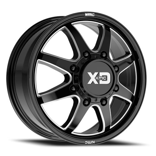 Xd Xd845 Pike Dually Wheel - 22x8.25 8x165.1 Gloss Black Milled 105mm - MINIMUM PURCHASE OF 4 WHEELS | XD845282903105