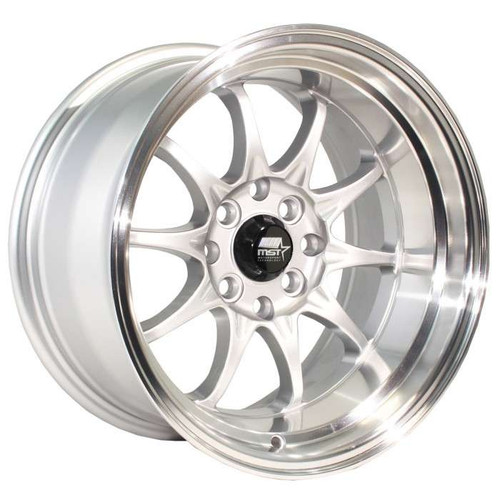 MST Wheels MT11 Wheels Rims 15x8 4x100 4x4.5 (4x114.3) Silver w/ Machined 0 | 11-5816-0-SILL
