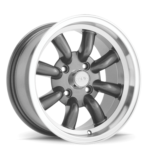 Konig 35A Rewind Wheels Rims 16x7 4x114.3 Graphite W/ Machined Lip 0mm | 35A-RW76114006