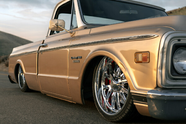 Deep Dish wheels on a lowered classic truck
