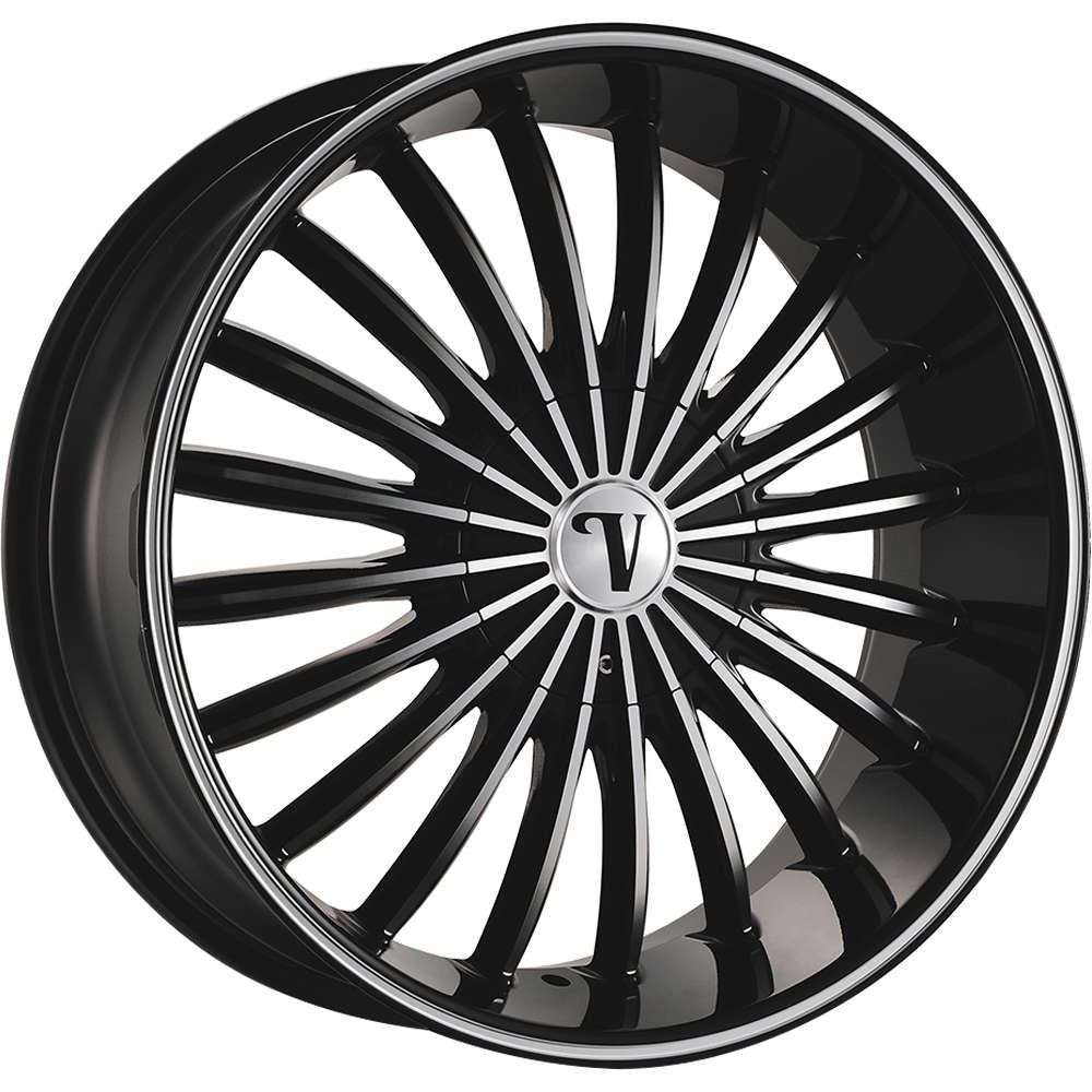 Velocity Vw11 Wheels Rims 24x9.5 6x132 6x139.7 Black Machined 30mm