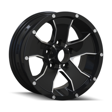 Trailer 14 Wheels Rims 14x6 5x114.3 Gloss Black Machined 0mm | 14-4665B