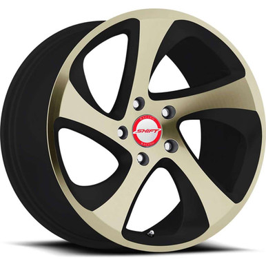 Shift H22 Strut Wheels Rims 17x8 5x114.3 Black Machined W/ Bronze