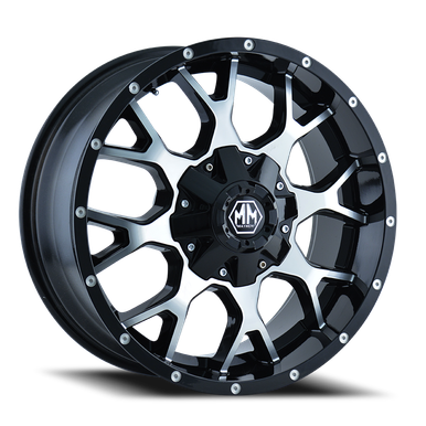 Mayhem Warrior Wheels Rims 18x9 6x135 6x139.7 Gloss Black Machined ...
