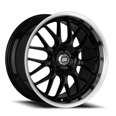 Enkei Lusso 18x8 45mm Offset 5x112 Bolt Pattern 72.6 Bore Black w/ Machined Lip Wheel main image 1