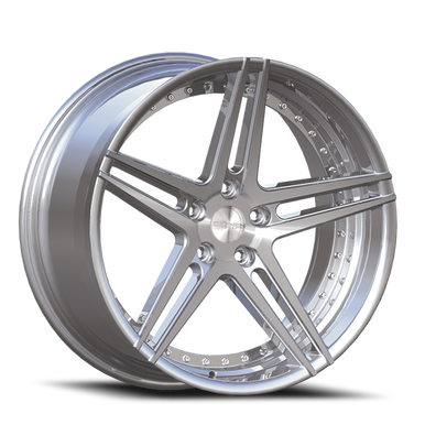 Rennen Csl-3 Wheels Rims 19x8.5 5x130 Silver Machined W/ Chrome