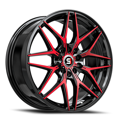 Spec-1 Sp-60 Wheels Rims 17x7.5 4x100 4x114.3 Gloss Black & Red ...
