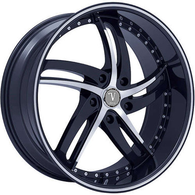 Velocity Vw25 Wheels Rims 20x8.5 5x114.3 Black Machined W/ Milled
