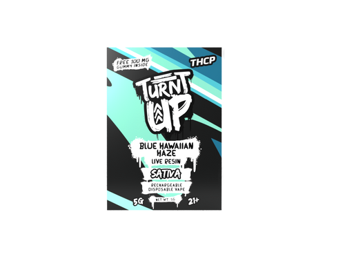 Turnt Up 5G THCP Disposable w/ live resin - Blue Hawaiian Haze thcp disposables,